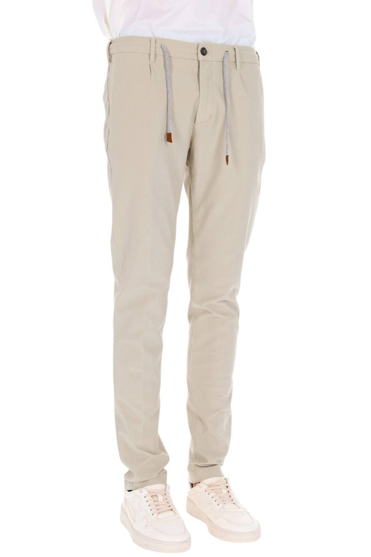Eleventy Stretch Cotton-Silk Drawstring Joggers
