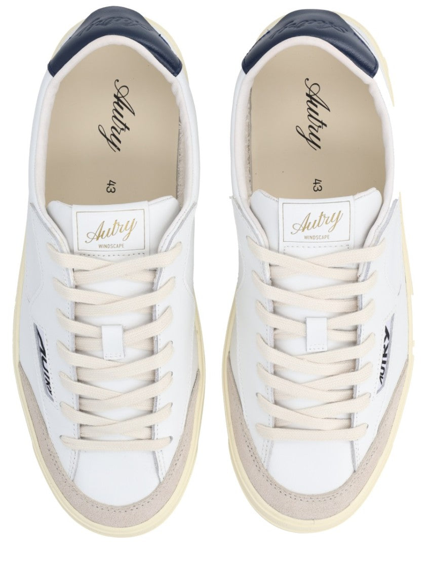 Autry White Leather Suede Accents Sneakers