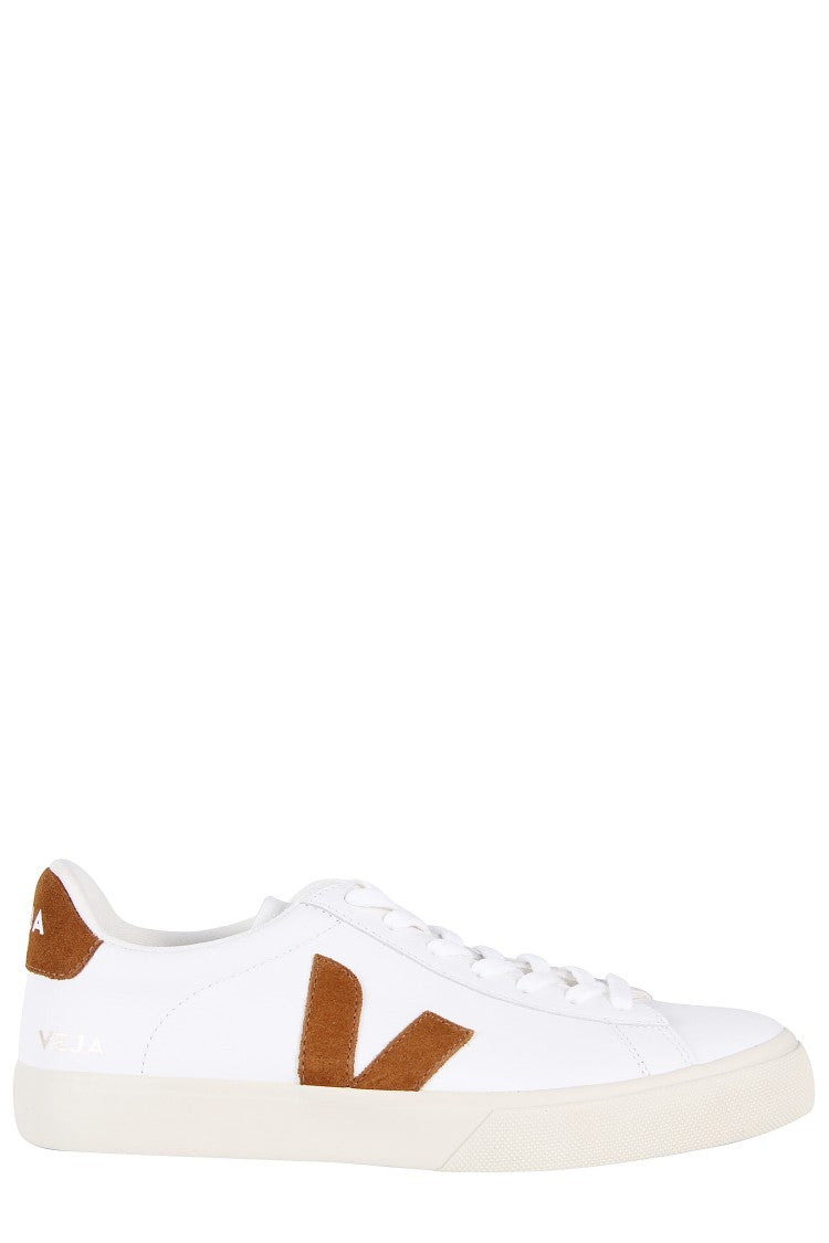 Veja White Cognac Campo Leather Inserts Leather Sneakers