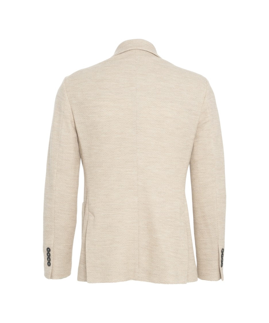 Circolo 1901 Double-Breasted Blazer With Classic Lapels And Textured Fabric