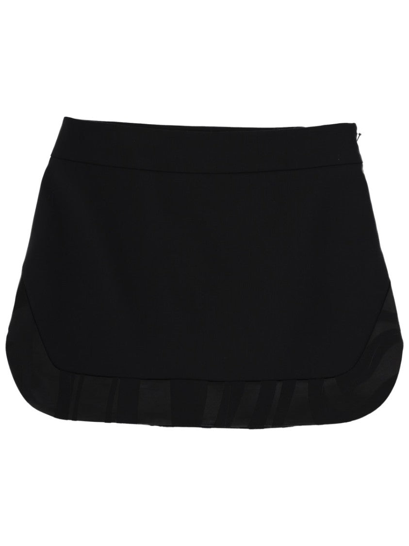 Pucci Virgin Wool Fitted Curved Hem Mini Skirt