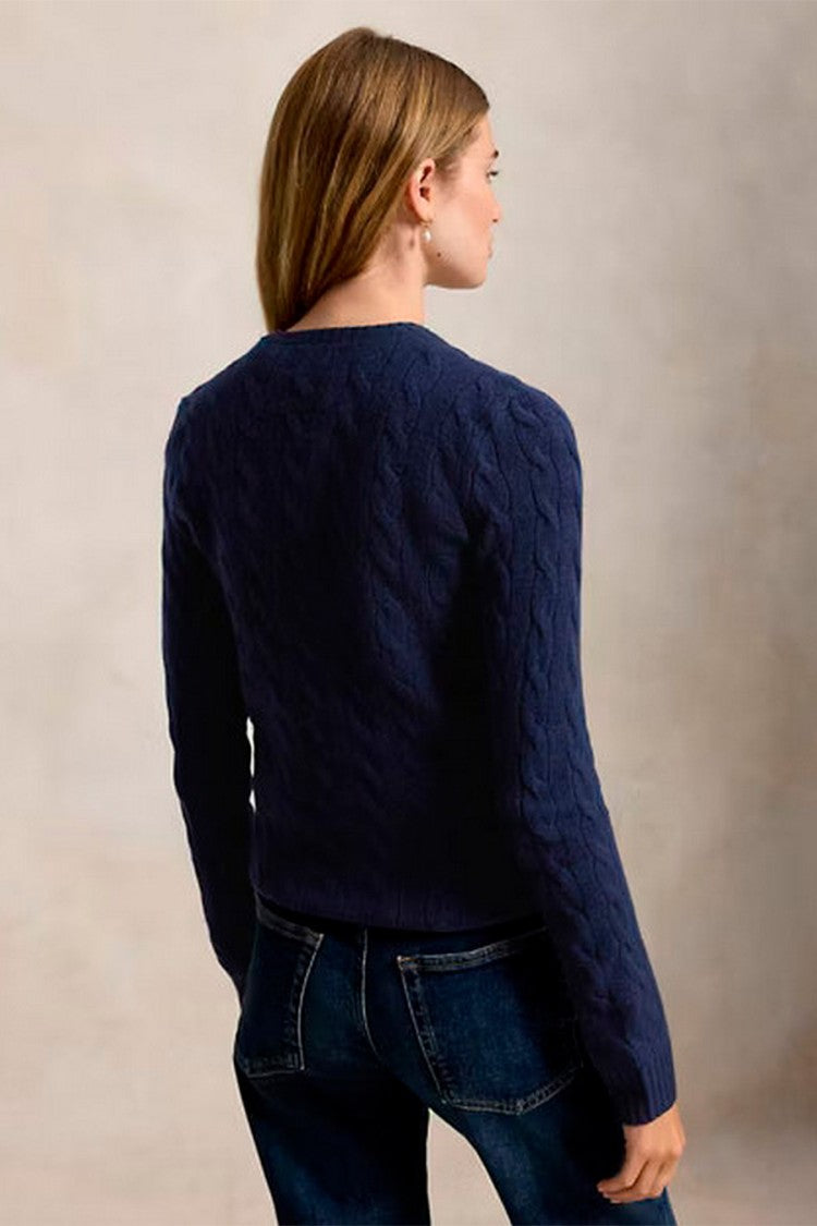 Polo Ralph Lauren Navy Wool-Cashmere Blend Cable-Knit Sweater
