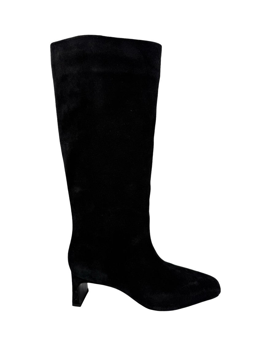 Rag & Bone Mid-Calf Black Leather Astor Boot With Subtle Stitching