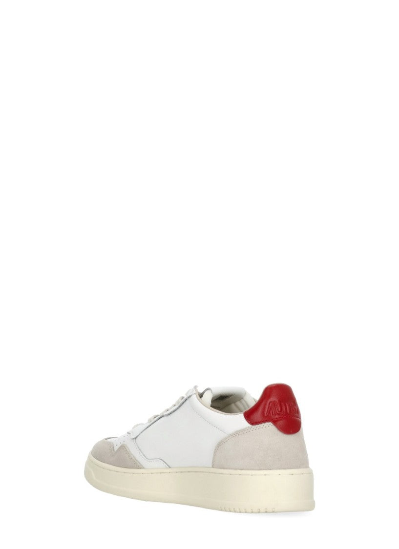 Autry White Medalist Low Suede-Blend Sneakers