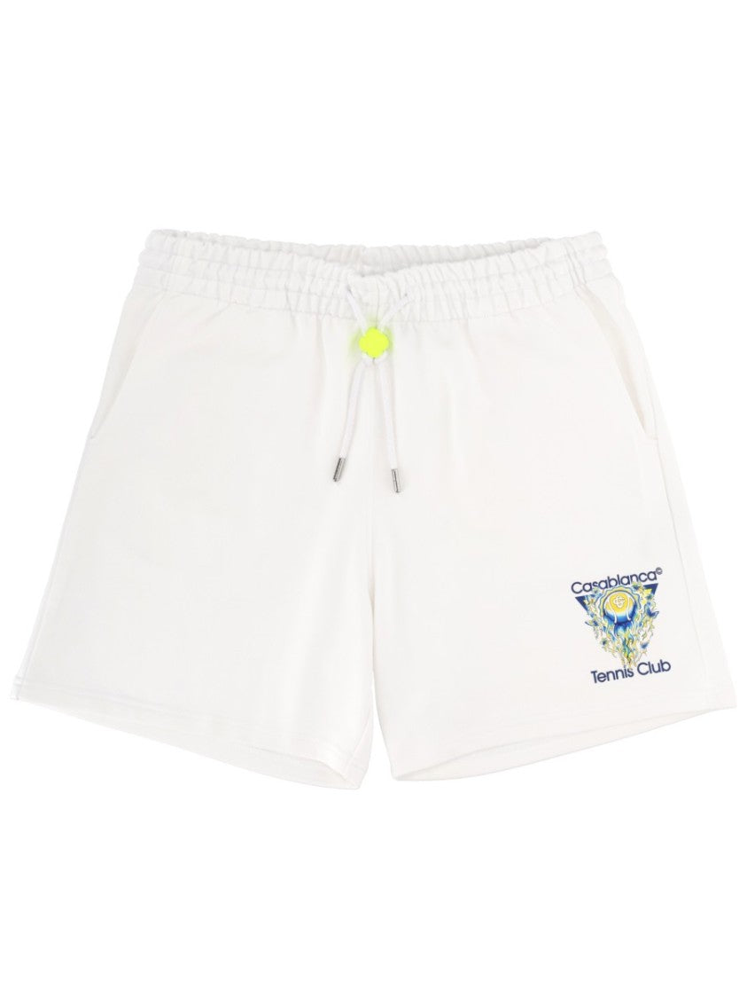 Casablanca Elastic Waistband Logo Print Shorts