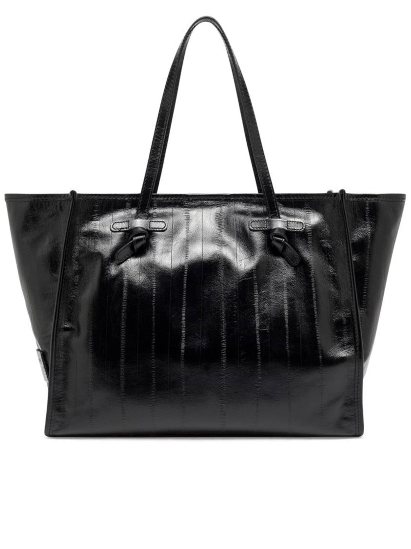 Gianni Chiarini Marcella Black Structured Glossy Tote