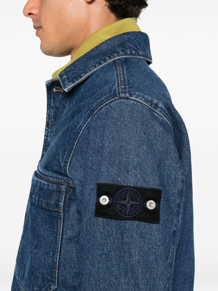 Stone Island Structured Denim Signature Patch Jacket