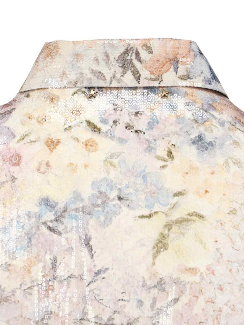 Golden Goose Floral Pleated Maxi Shirt Dress – Multicolor