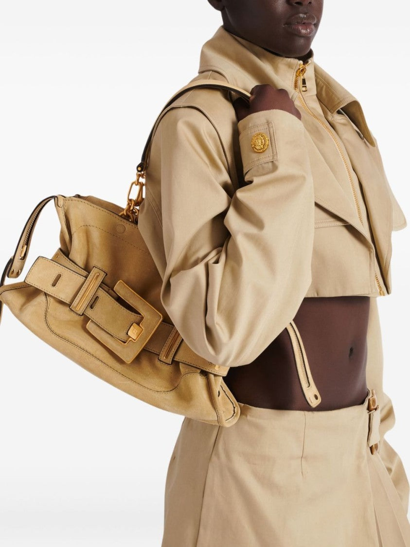 Balmain Structured Belt Detail Top-Handle Bag