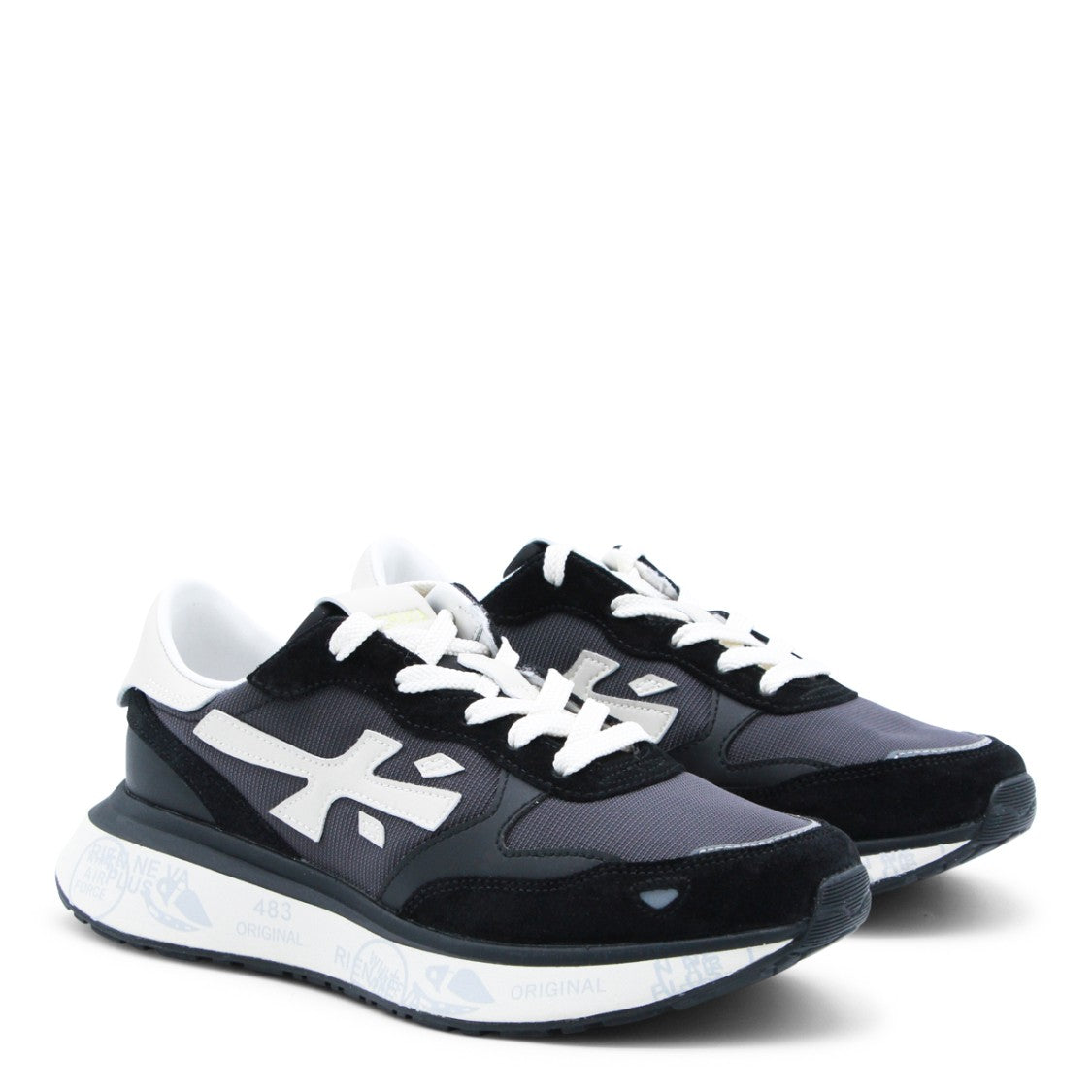 Premiata Black Leather Sole Sneakers