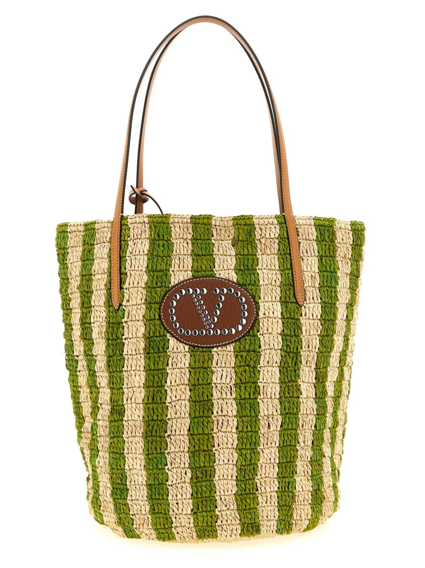 Valentino Garavani Hand-Woven Raffia Shopping Bag