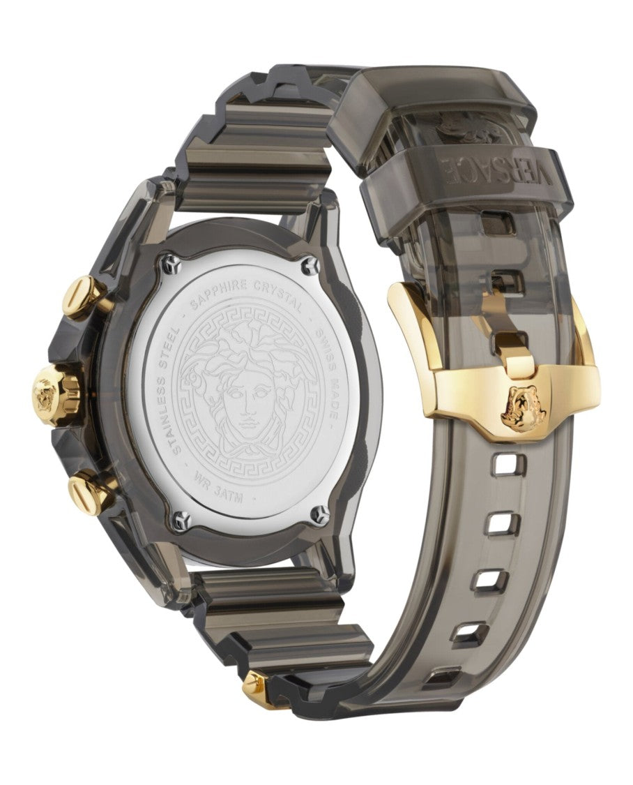 Versace Icon Active Chronograph Watch With Transparent Black Case