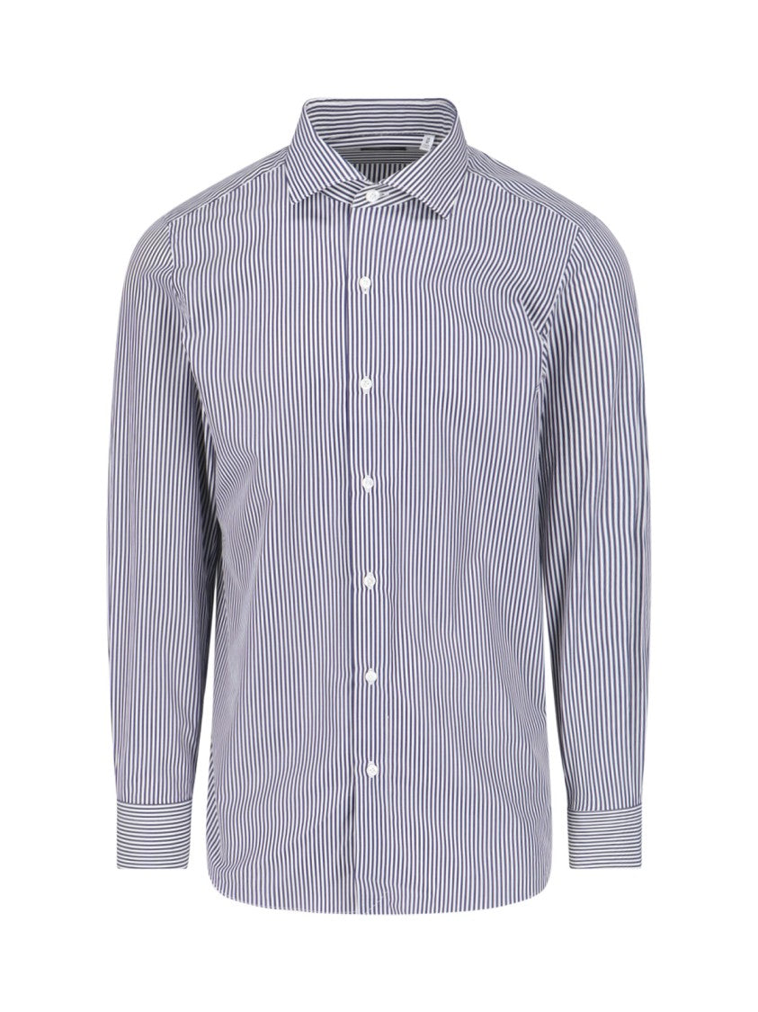Finamore Vertical Striped Finamore 1925 Cotton Shirt