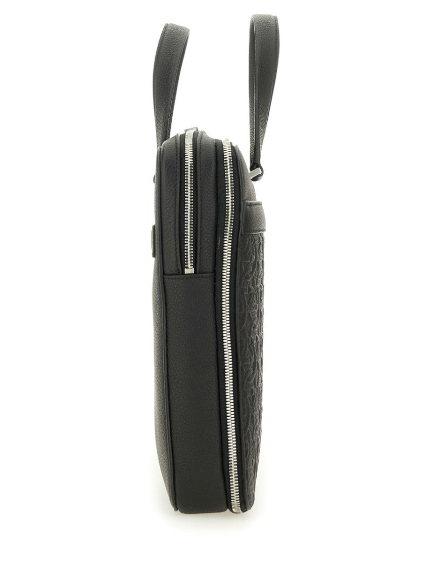 Ferragamo Embossed Calfskin Work Bag