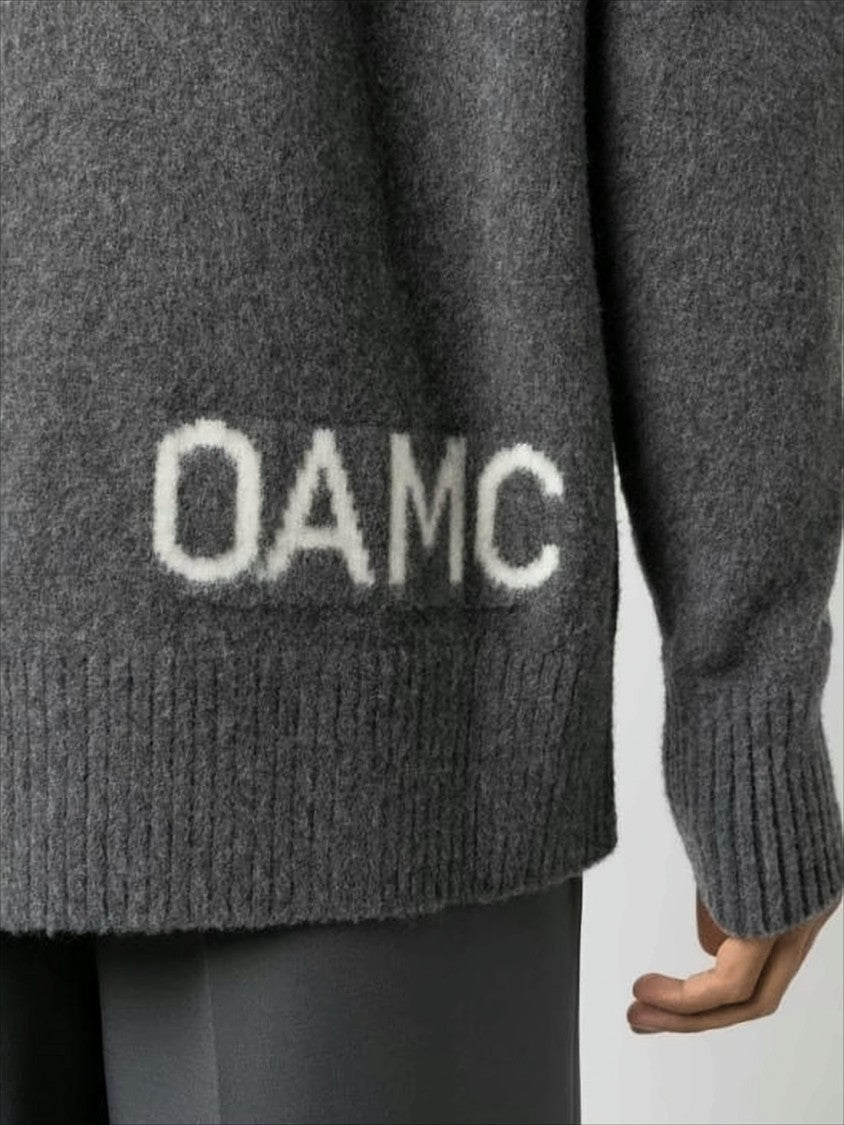 Oamc Relaxed Fit Wool Sweater With Ribbed Detailing