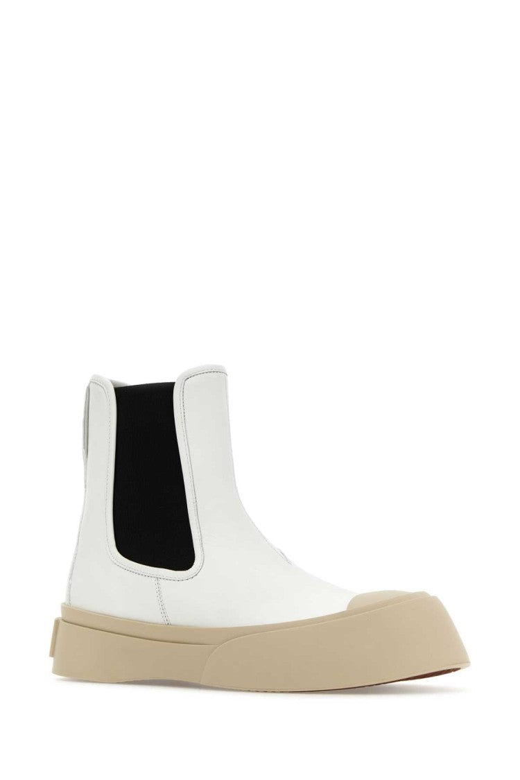 Marni White Nappa Leather Pablo Ankle Boots