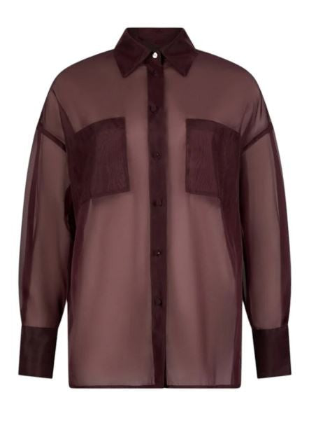 Liu Jo Translucent Organza Shirt With Patch Pockets