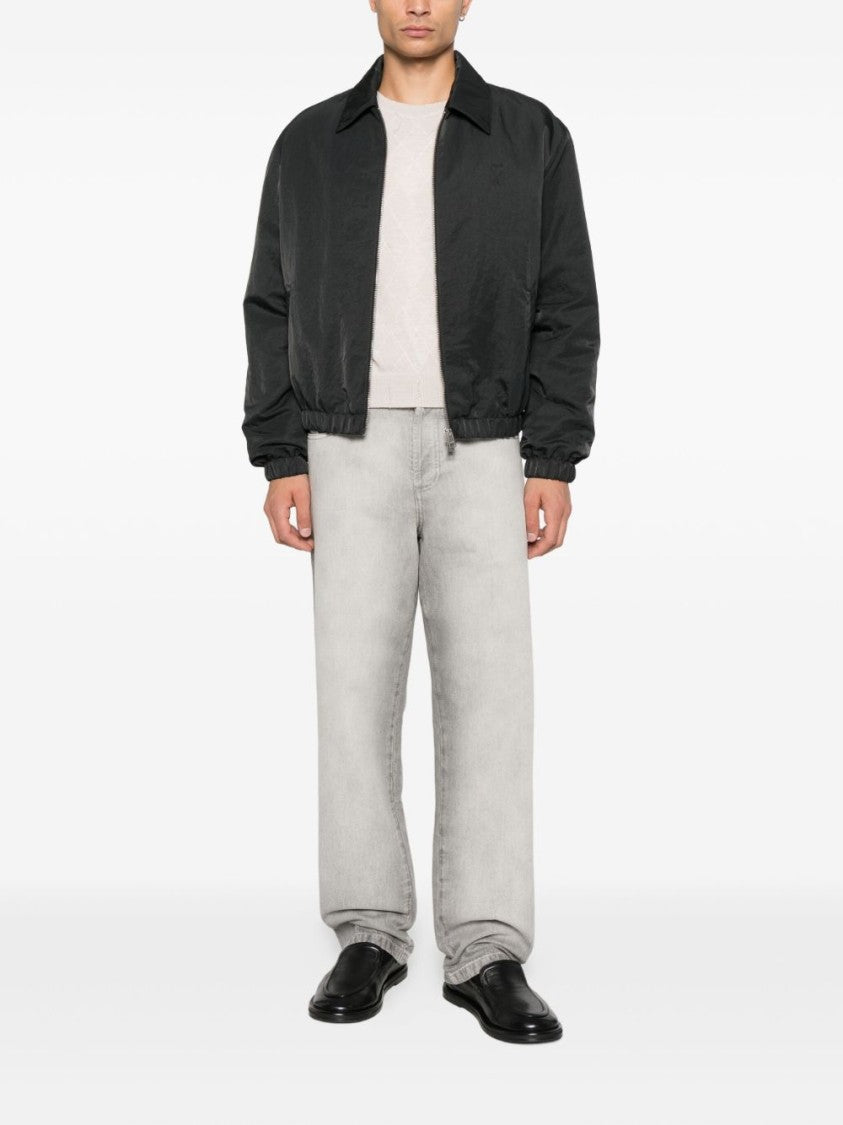 Ami Paris Anthracite Black Point Collar Zip Jacket
