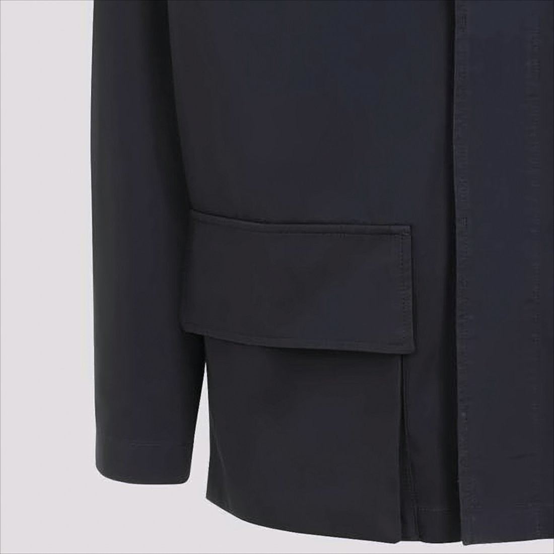 Lemaire Structured Black Cotton Jacket With Classic Collar