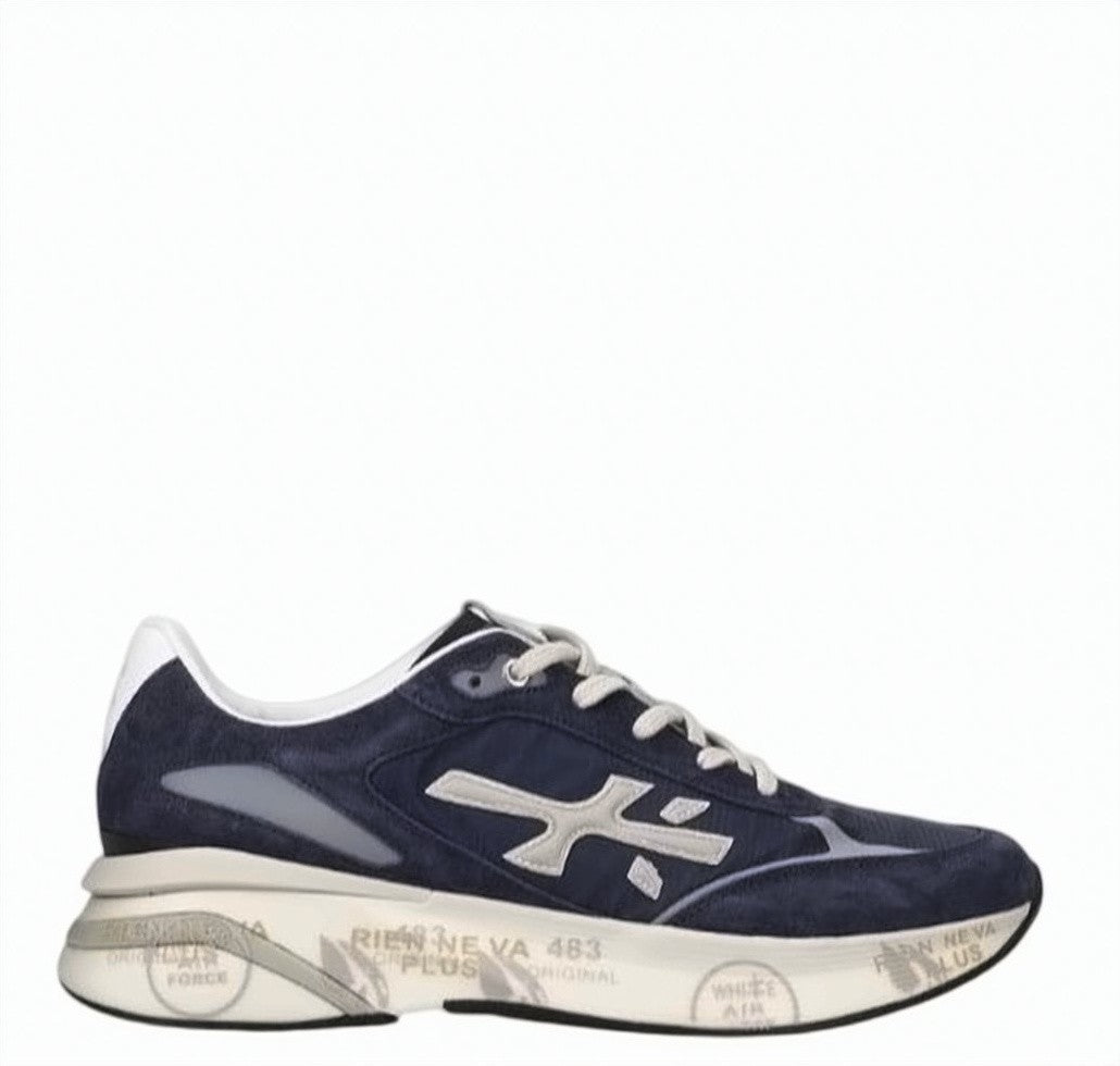 Premiata Blue Moerun Lace Up Sneakers