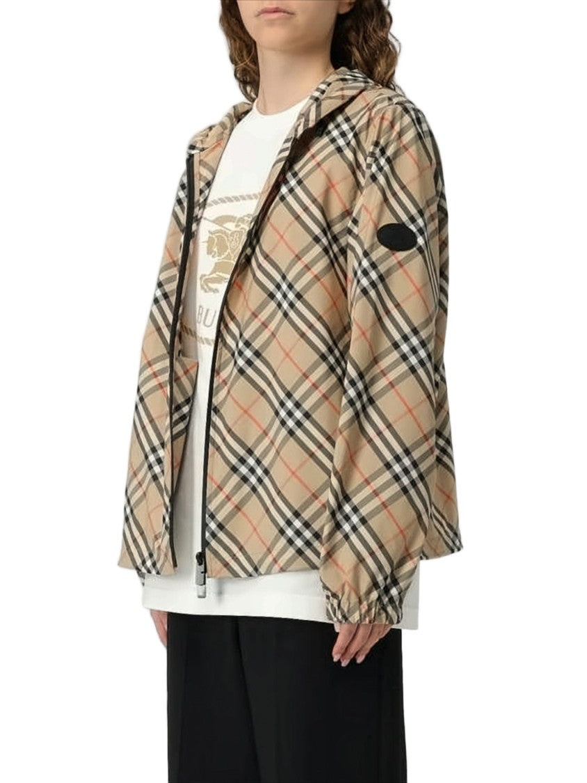 Burberry Lightweight Check-Patterned Windbreaker Jacket