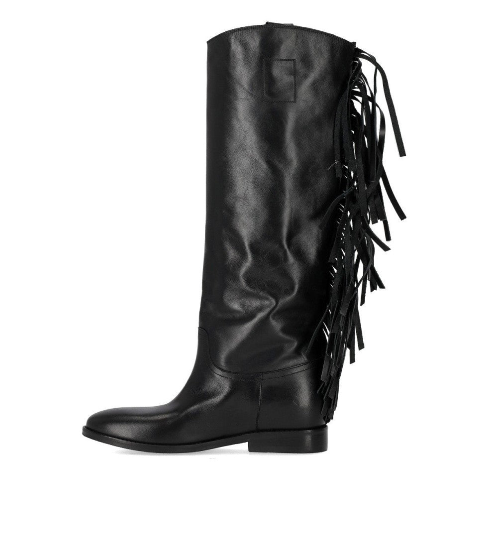 Strategia Black Fringed Boot