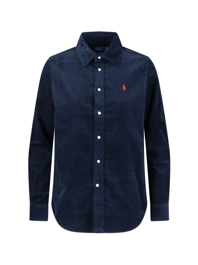 Polo Ralph Lauren Corduroy Logo Shirt – Navy Blue