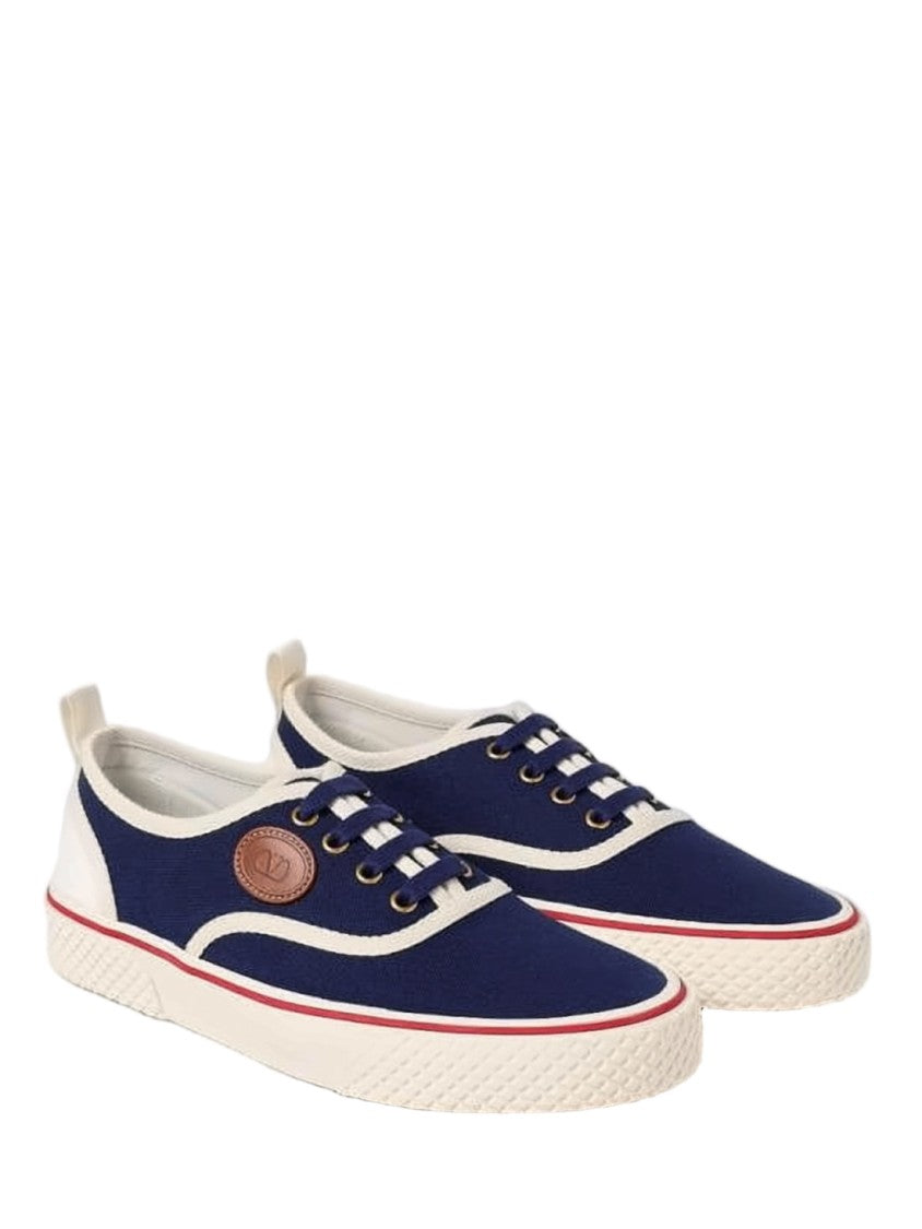 Valentino Garavani Navy Cotton Low-Top Sneakers