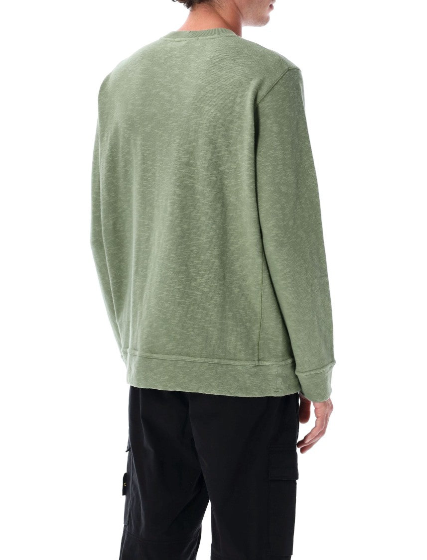 Stone Island Textured Cotton Crew Neck Sweatshirt