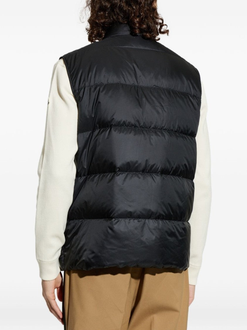 Moncler High Collar Sleeveless Puffer Vest With Quilted Padding