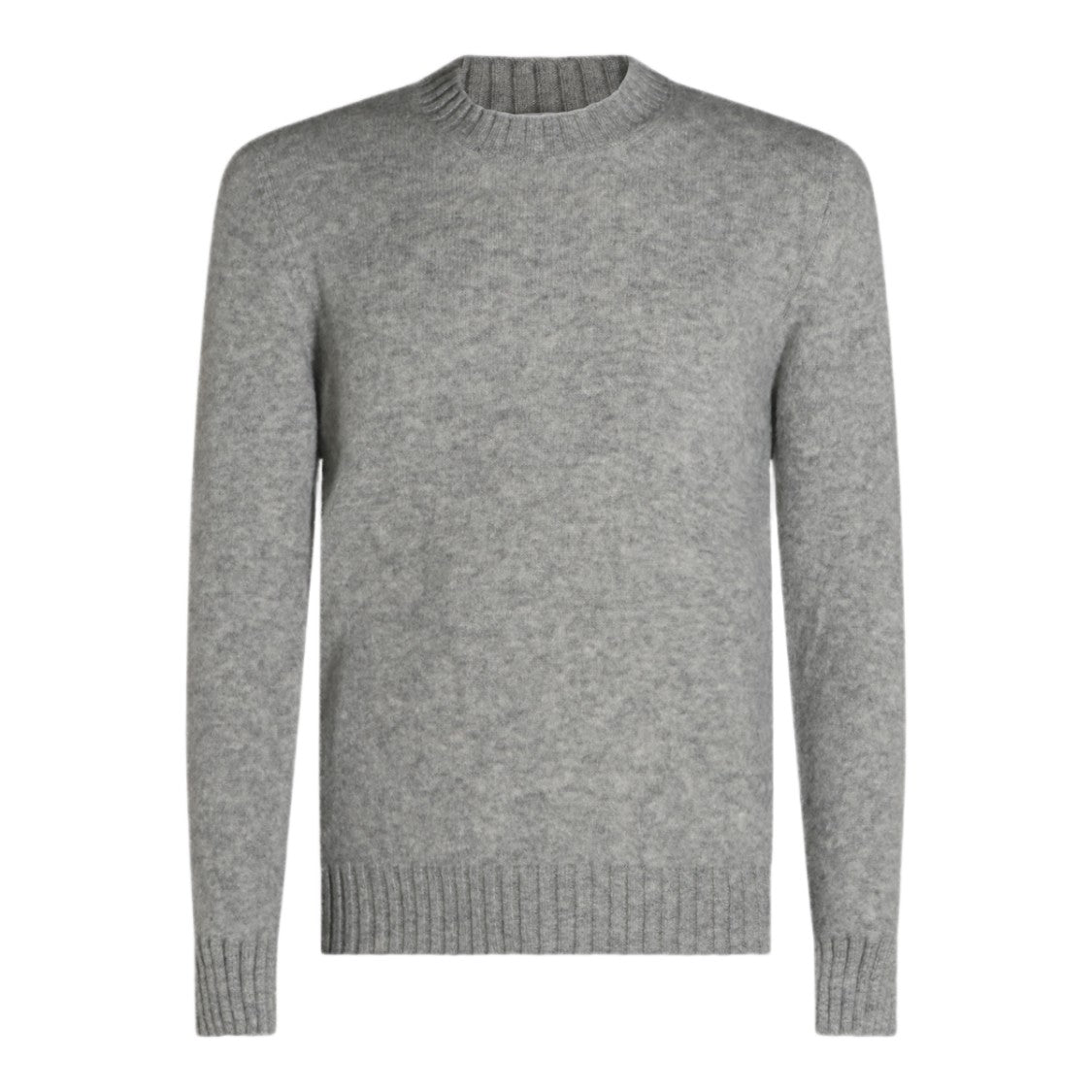 Piacenza Cashmere Textured Knit Ribbed Crewneck Sweater