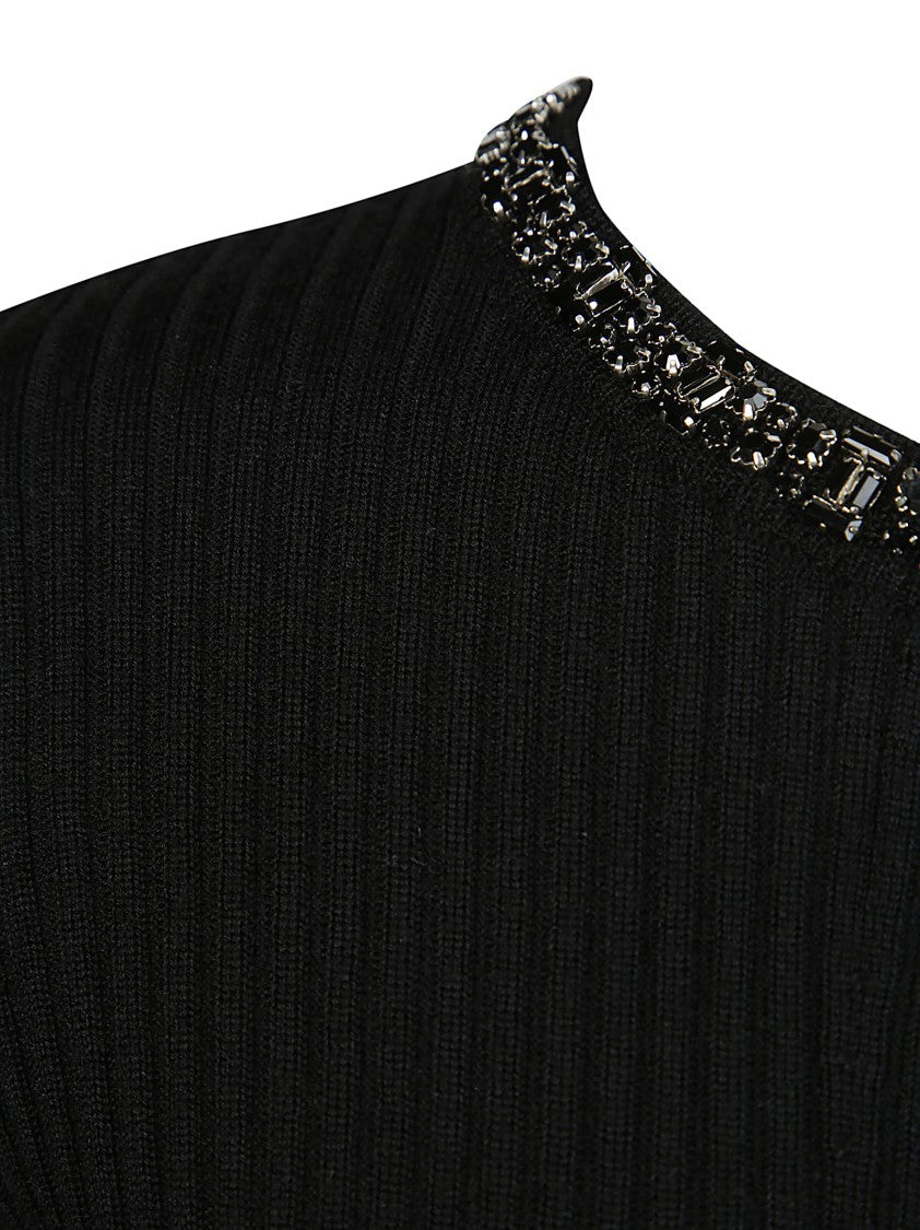 Max Mara Catone Jeweled Crewneck Sweater