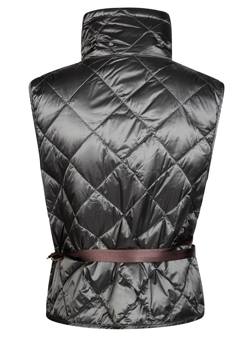 Max Mara Tregic Diamond Quilted Belted Vest