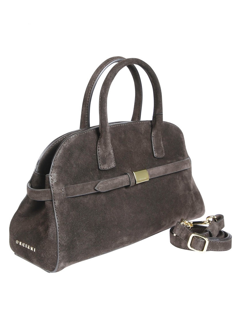 Orciani Elongated Suede Handbag