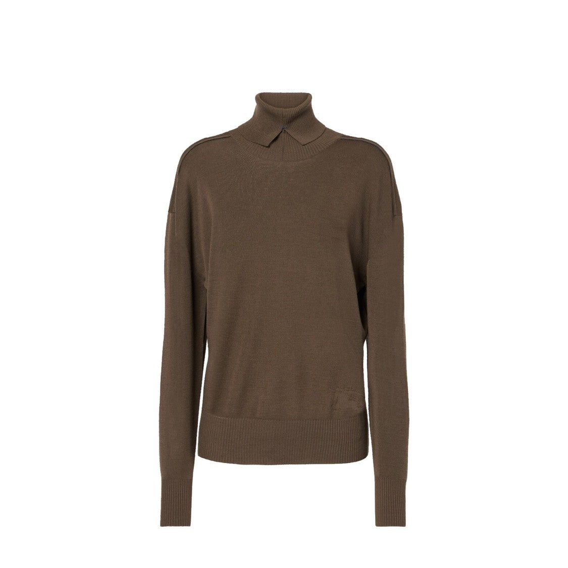 Burberry Brown Wool Sweater With Equestrian Knight Design