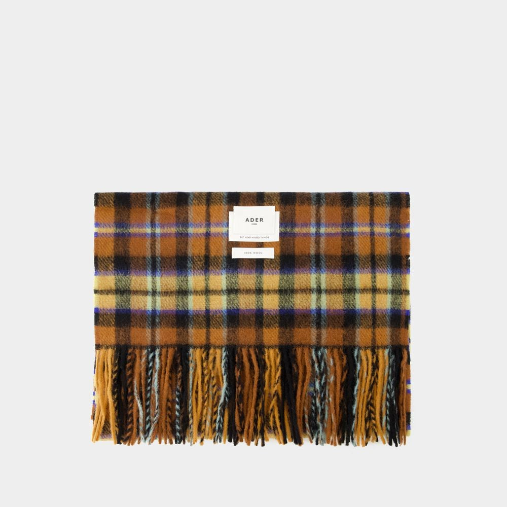 Ader Error Tartan Scarf - Wool - Brown