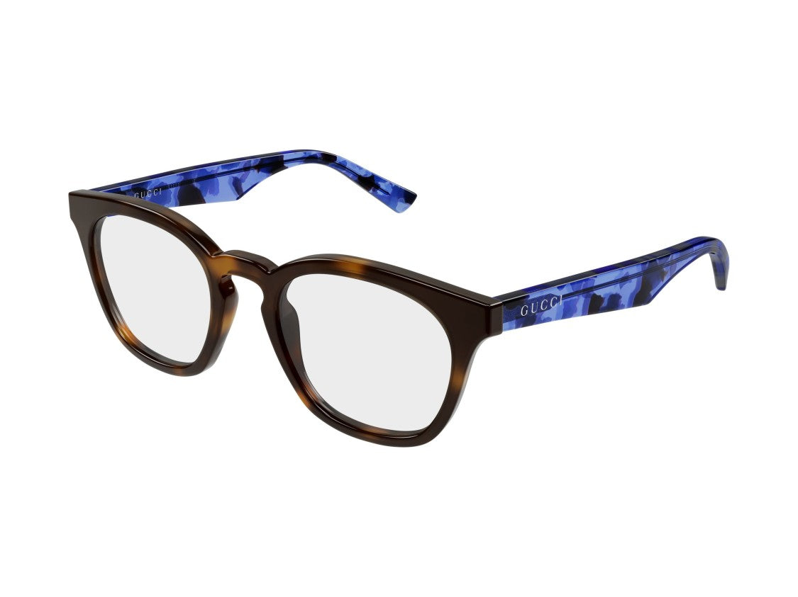 Gucci Blue Gg2185o Patterned Tortoiseshell Oversized Square Eyeglasses