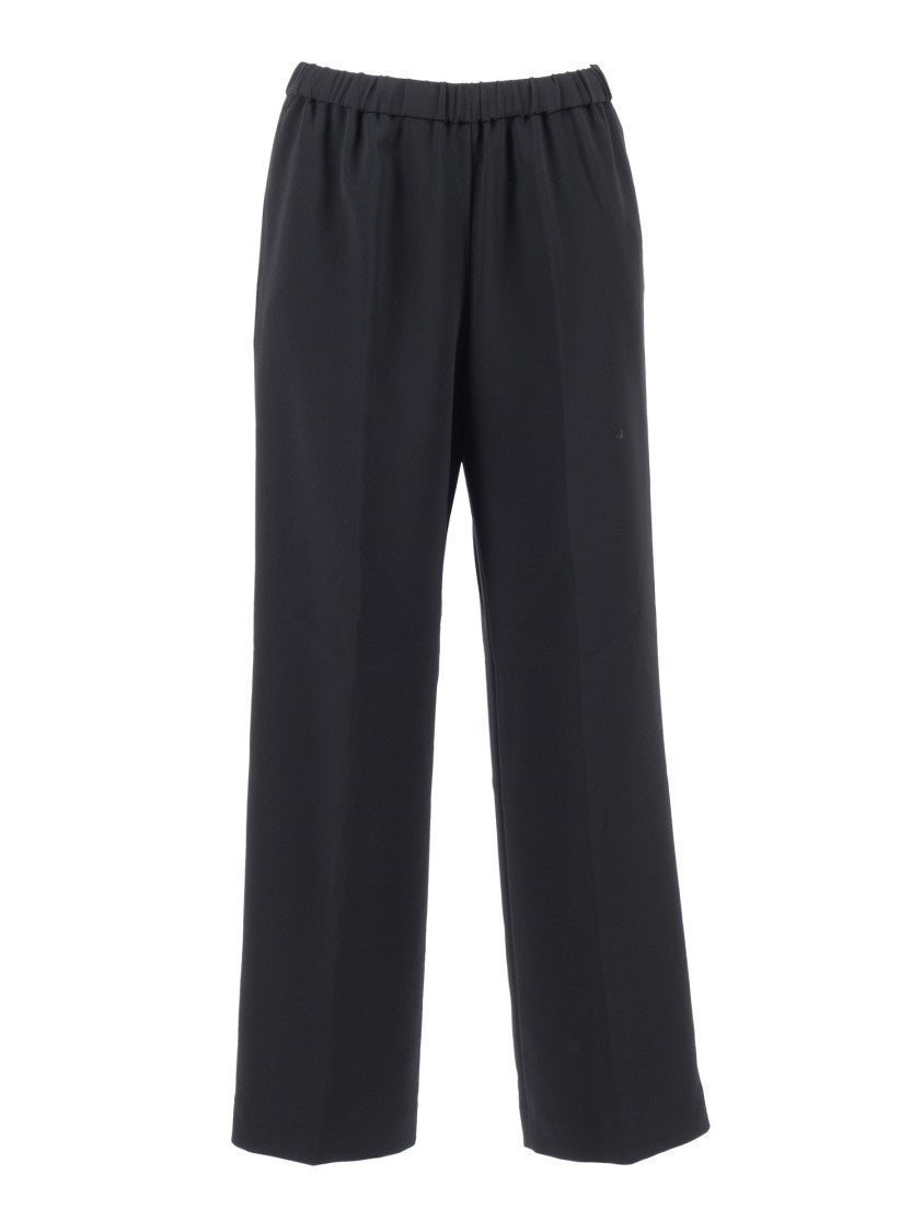 Aspesi Wide-Leg Black Pants With Relaxed Fit