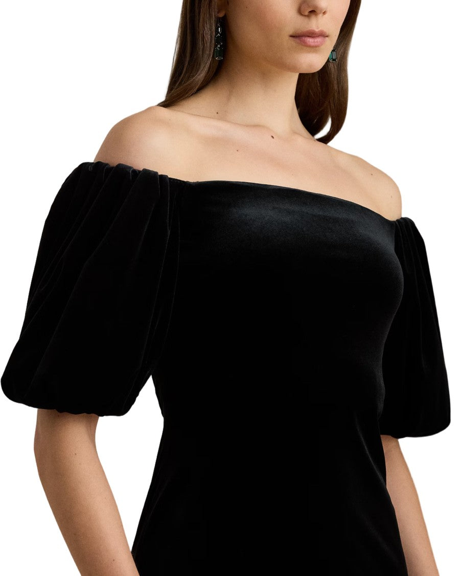 Lauren Ralph Lauren Elegant Cocktail Dress With Off-The-Shoulder Neckline