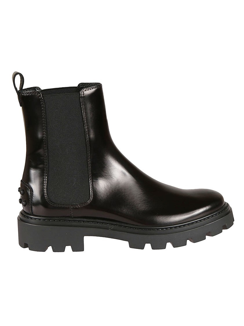 Tod's Polished Leather Ankle Boots