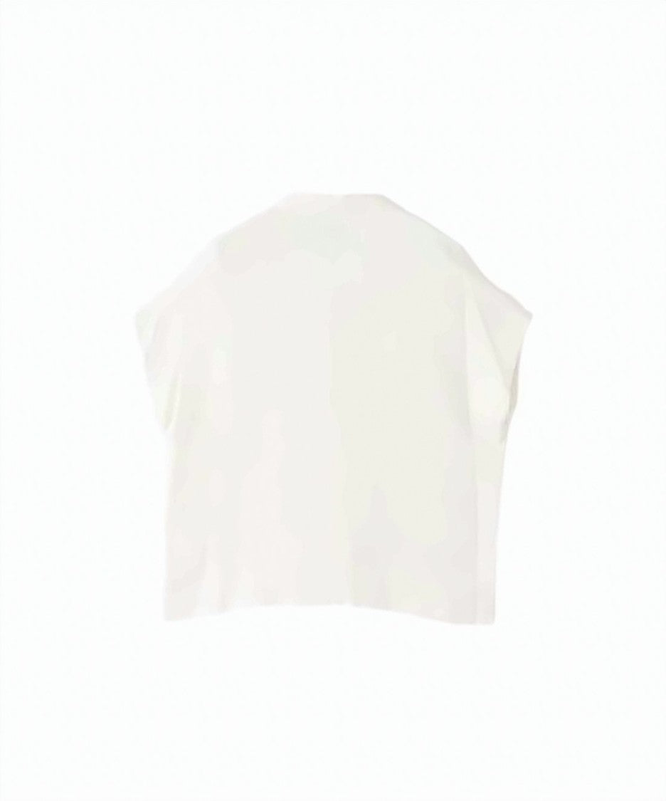 Needles Boxy Sleeveless Top With Notched Collar In Soft Viscose Rayon