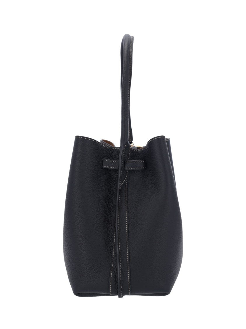 Tod's Handbag In Black Calfskin, Top Handle