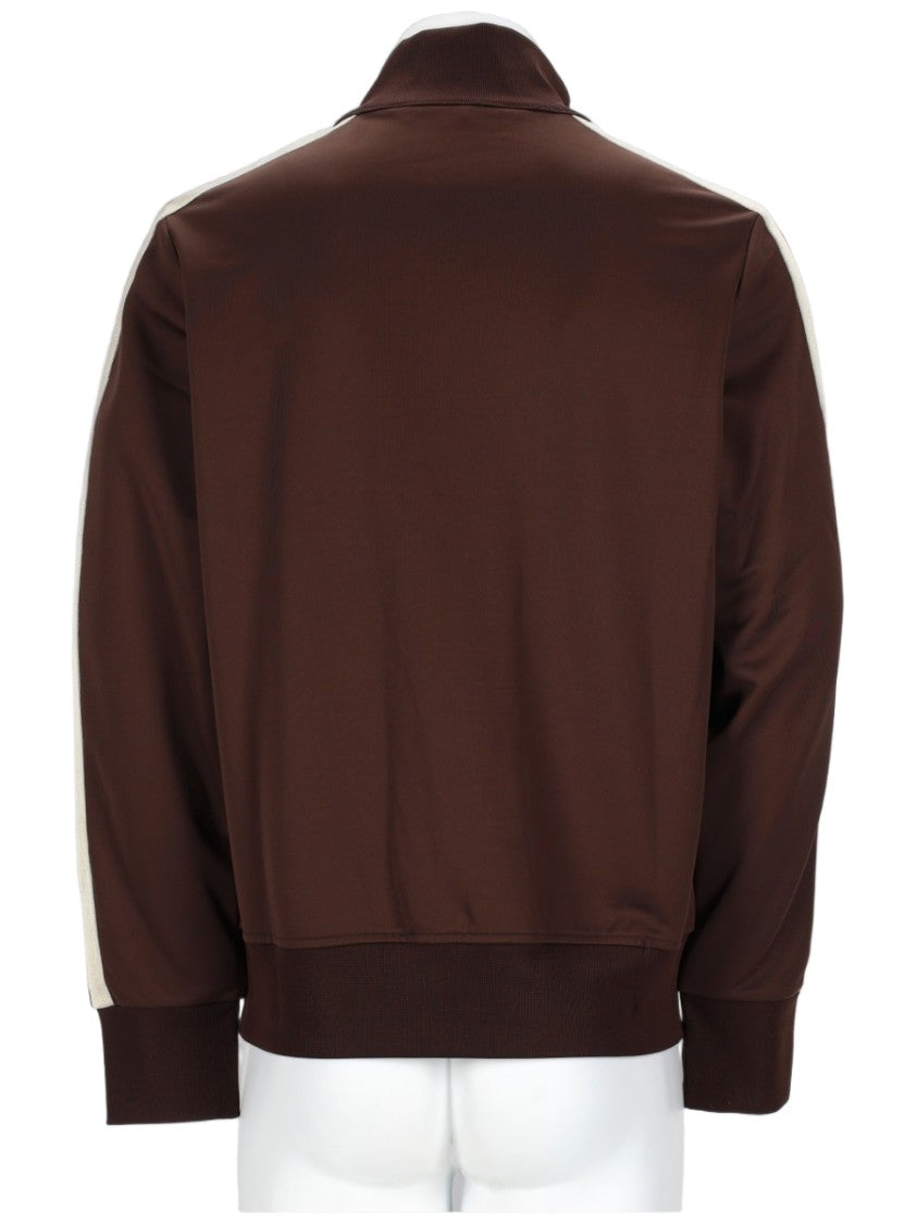 Palm Angels Brown Sleeve Stripes Polyester Zip-Through Knit Jacket
