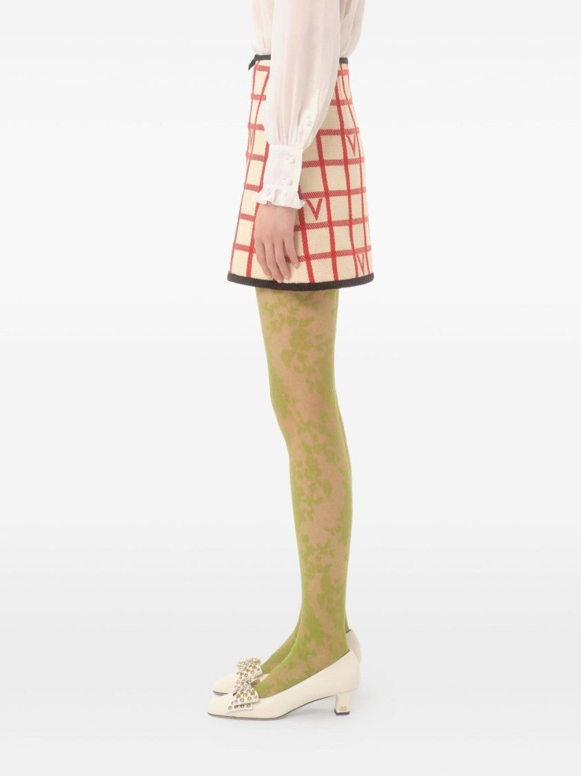 Valentino Garavani Check Skirt With Vlogo
