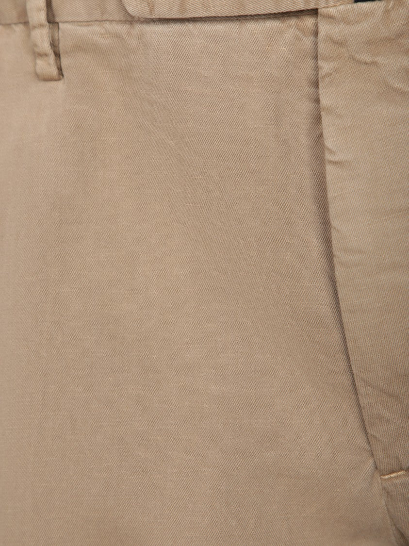 Incotex Beige Trousers With Front Zip Closure