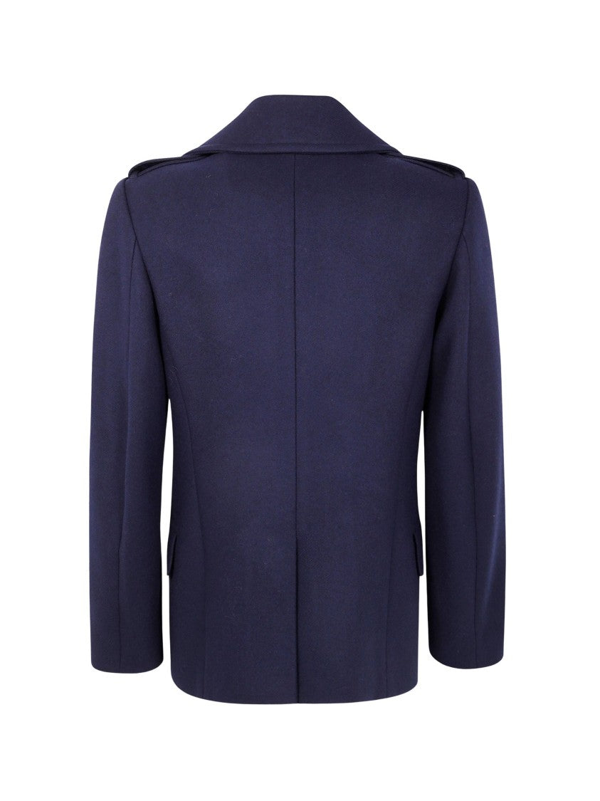 Dries Van Noten Black Rafaell Double-Breasted Peacoat