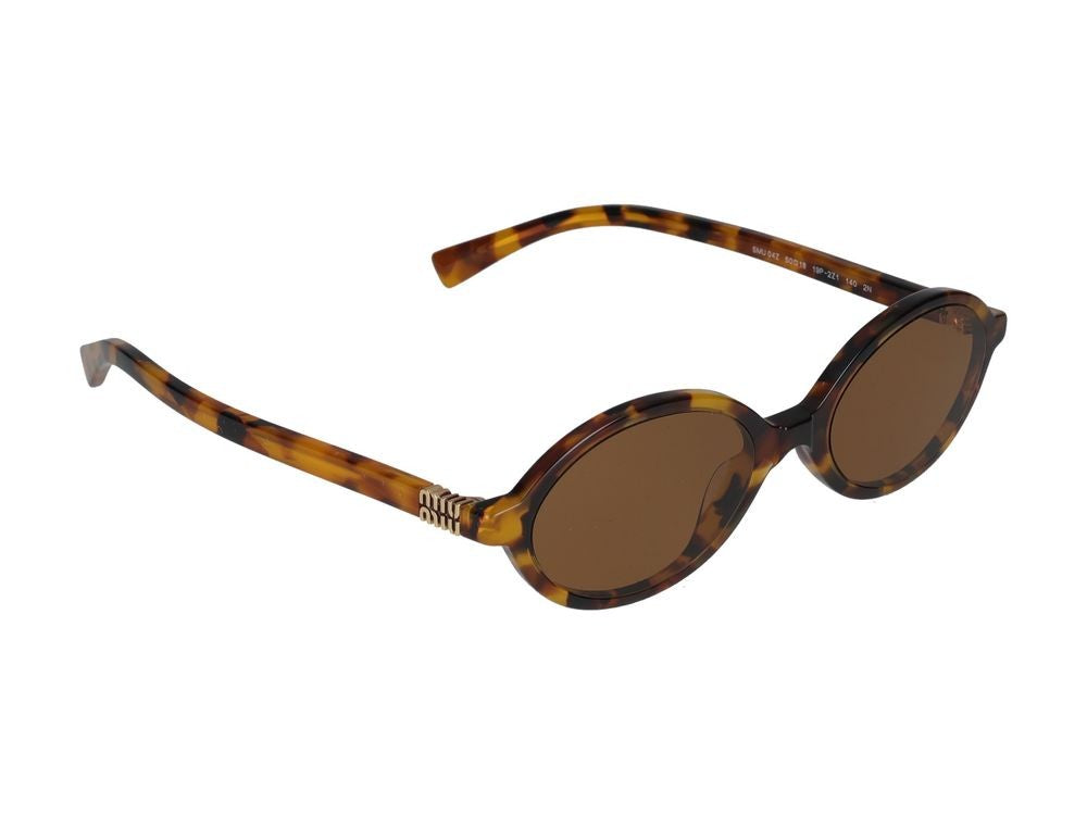 Miu Miu Tortoiseshell Round Acetate Sunglasses
