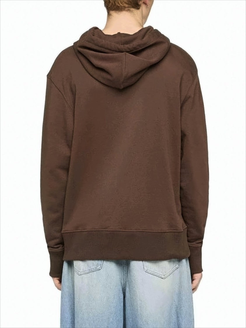 J. W. Anderson Relaxed Fit Brown Hoodie With Embroidered Logo