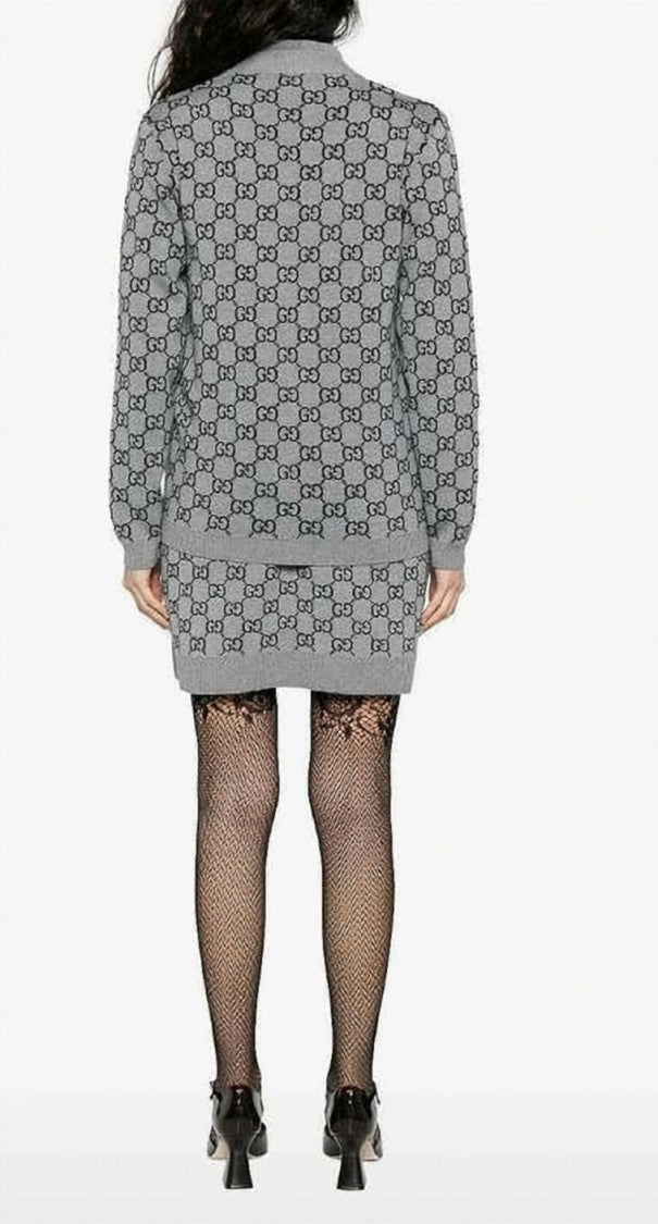 Gucci Classic V-Neck Cardigan With All-Over Logo Pattern