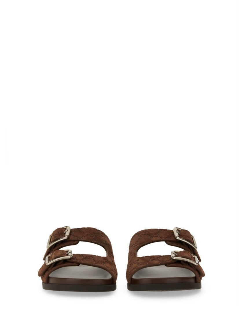Gucci Leather Slider Sandal With Minimalist Design